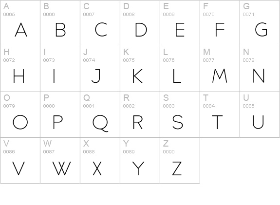 Glode Light uppercase A-Z preview