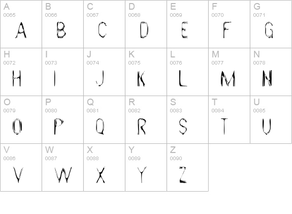 Gloomy Gus uppercase A-Z preview