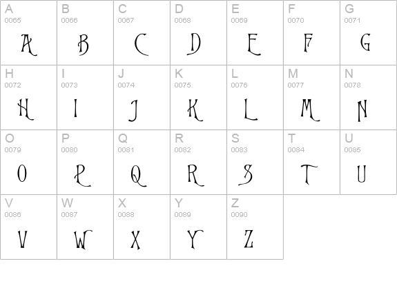 Glorietta uppercase A-Z preview