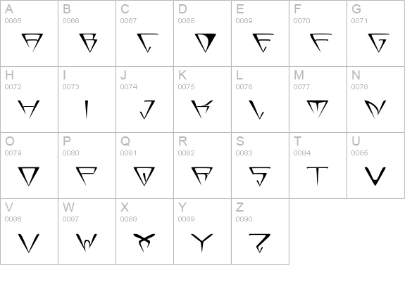 GlOrY uppercase A-Z preview