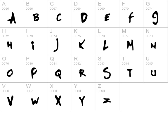 Glue uppercase A-Z preview