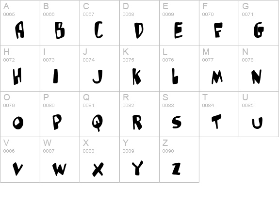 Glutton man uppercase A-Z preview