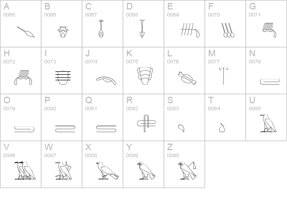GlyphBasic B uppercase A-Z preview
