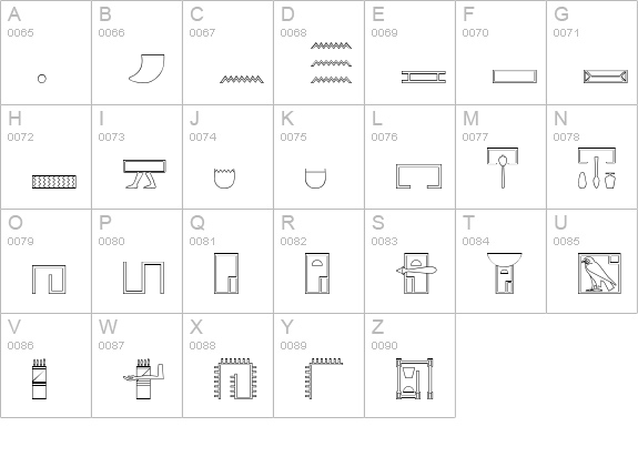 GlyphBasic C uppercase A-Z preview