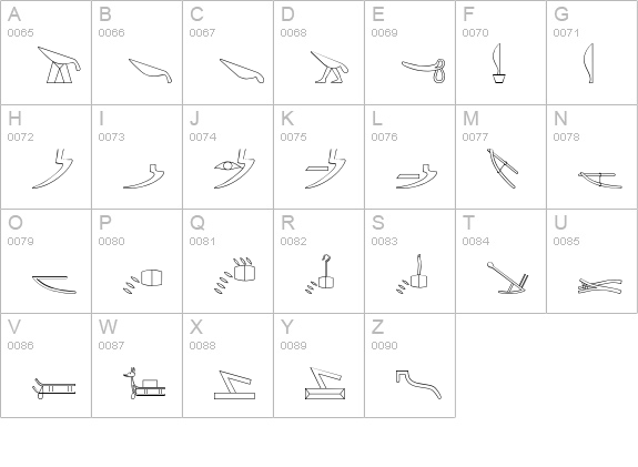 GlyphBasic D uppercase A-Z preview