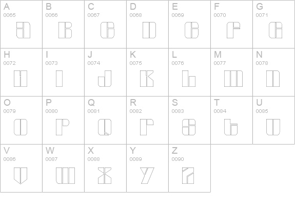 GlyphicSeriesOutline uppercase A-Z preview