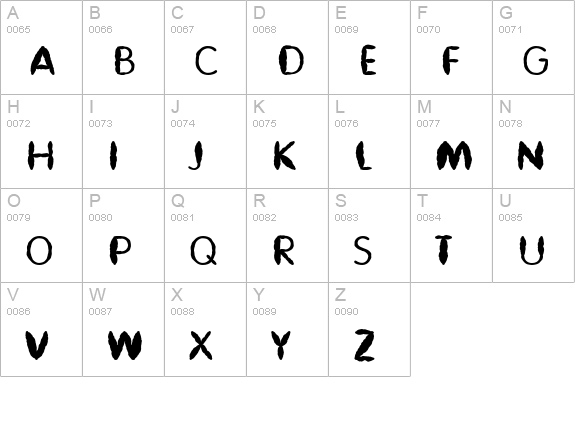 Gnarled SF uppercase A-Z preview