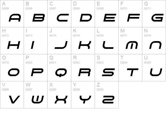 Gnaw Hard Italic uppercase A-Z preview