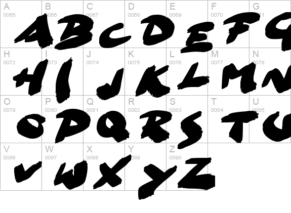 Go Faster Brush
 uppercase A-Z preview