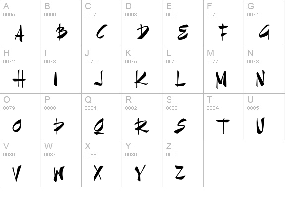 Goatskin Brush Personal Use uppercase A-Z preview