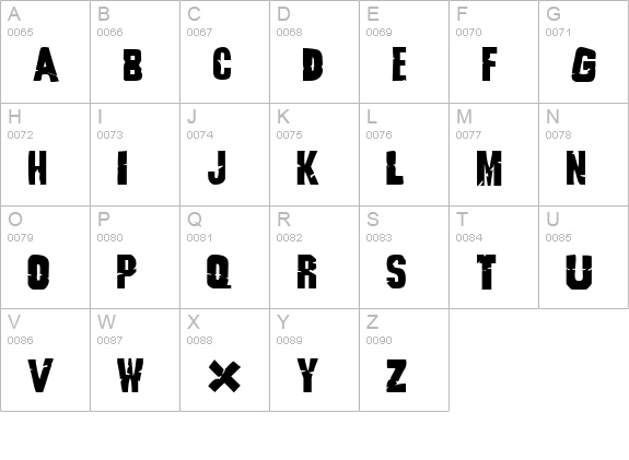 Godzilla  uppercase A-Z preview