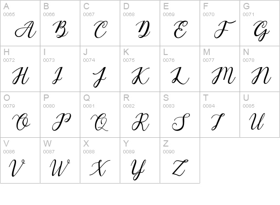 Goesitox Modern Calligraphy uppercase A-Z preview