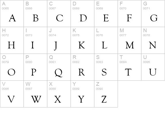 GoldenOldStyle uppercase A-Z preview