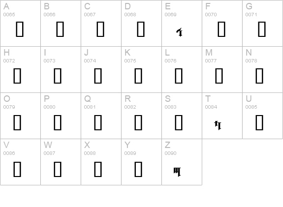 Golgotha Regular J. uppercase A-Z preview
