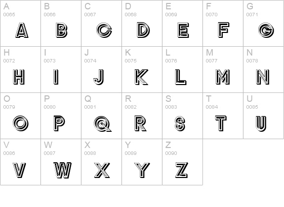Gondrin uppercase A-Z preview