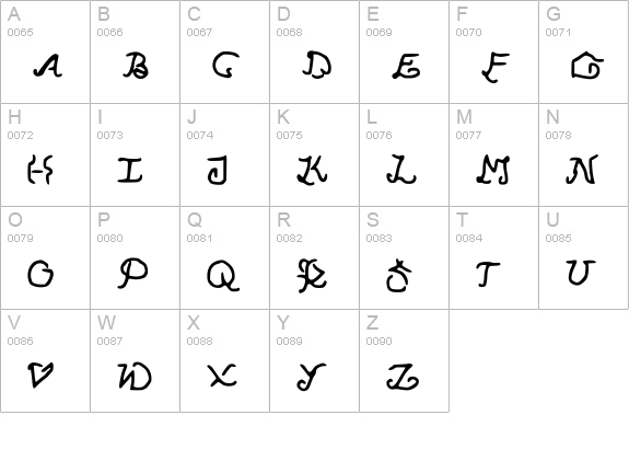 Gone uppercase A-Z preview