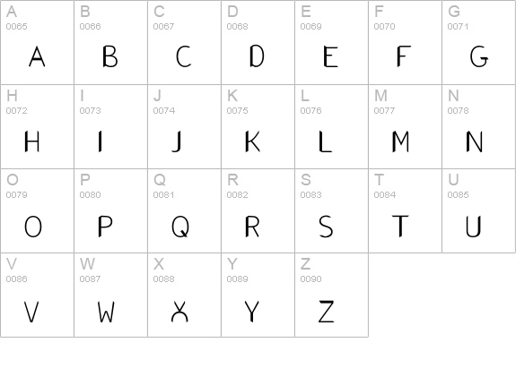 Gonza uppercase A-Z preview