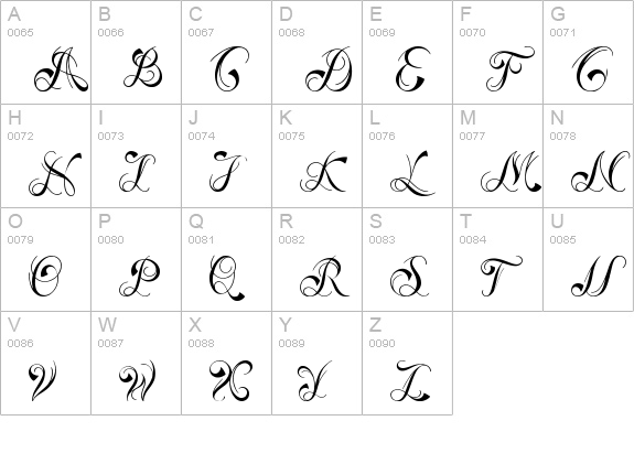 Good Script uppercase A-Z preview