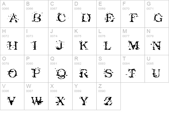 Goodbye Cruel World uppercase A-Z preview