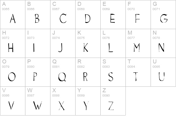 Goodfish Gaunt uppercase A-Z preview