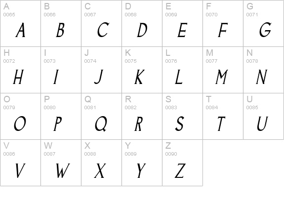 Goodfish Italic uppercase A-Z preview