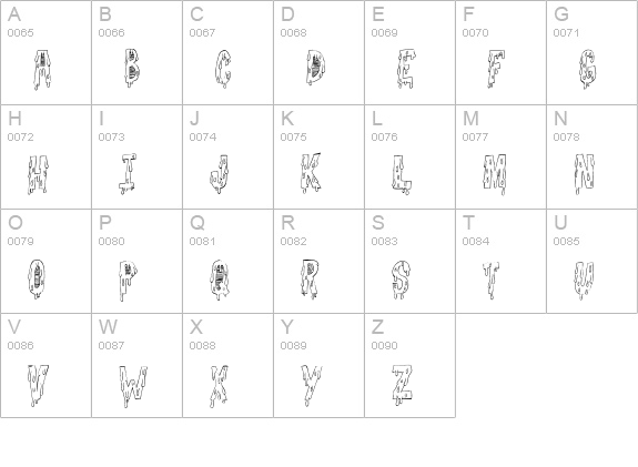 Goodnight Freak Regular uppercase A-Z preview