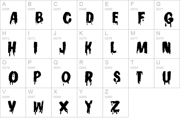 Gooey uppercase A-Z preview
