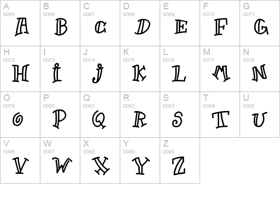 Goofball uppercase A-Z preview