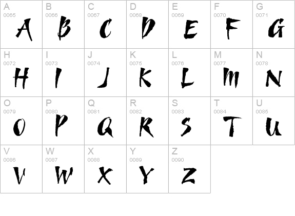 Goombella uppercase A-Z preview