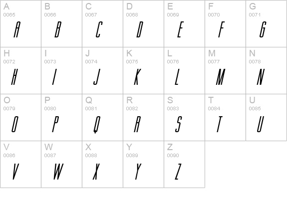 Gorgio BoldItalic uppercase A-Z preview