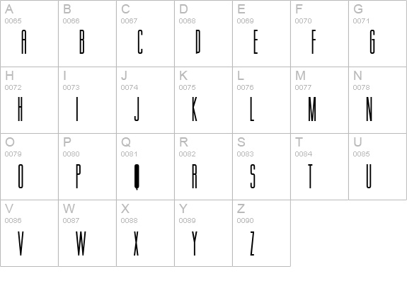 Gorgio Condensed Bold uppercase A-Z preview