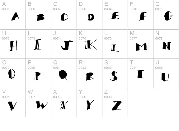 Gossip uppercase A-Z preview