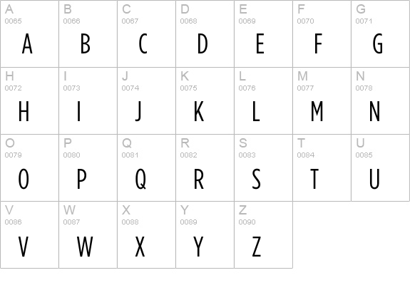 Gotham Condensed Book uppercase A-Z preview