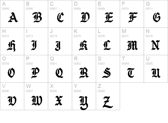 GothBallCrap Bold uppercase A-Z preview
