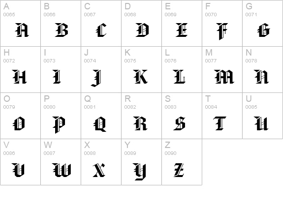 Gothic 32 Extended Normal uppercase A-Z preview