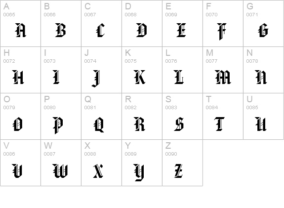 Gothic 32 Wide Normal uppercase A-Z preview
