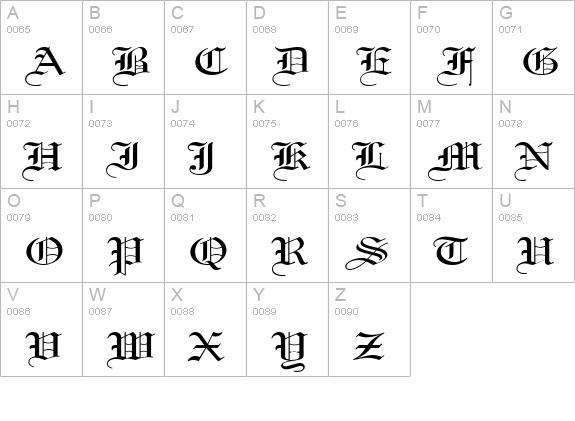 Gothic 57 Wide Normal uppercase A-Z preview
