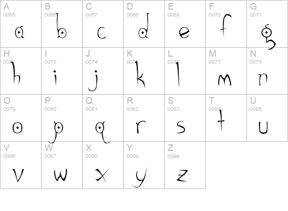 Gothic Hijinx uppercase A-Z preview