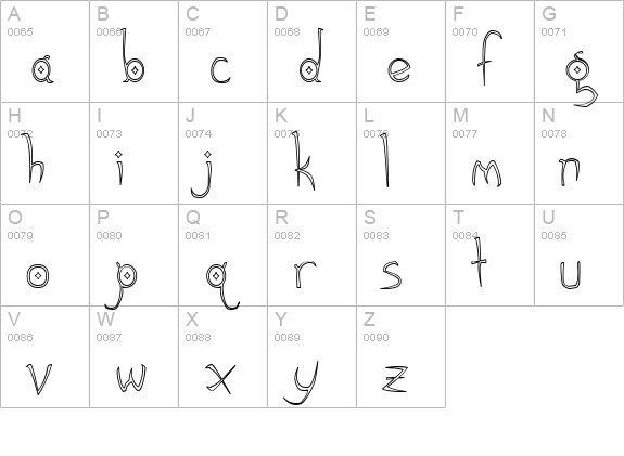 Gothic Hijinx Hollow uppercase A-Z preview
