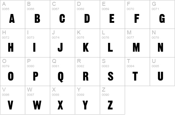 Gothic SSi uppercase A-Z preview