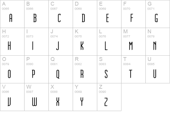 Gothikka uppercase A-Z preview