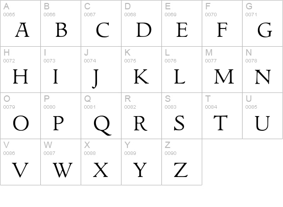 Goudita-Light uppercase A-Z preview