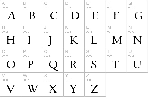 Goudita SF uppercase A-Z preview