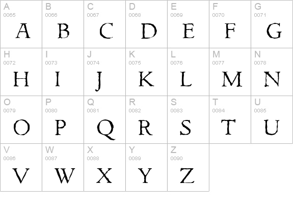 GouditaAntique-Light-Regular uppercase A-Z preview