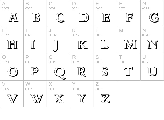 GouditaShadow-Bold uppercase A-Z preview