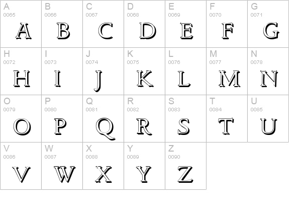 GouditaShadow-Light-Regular uppercase A-Z preview