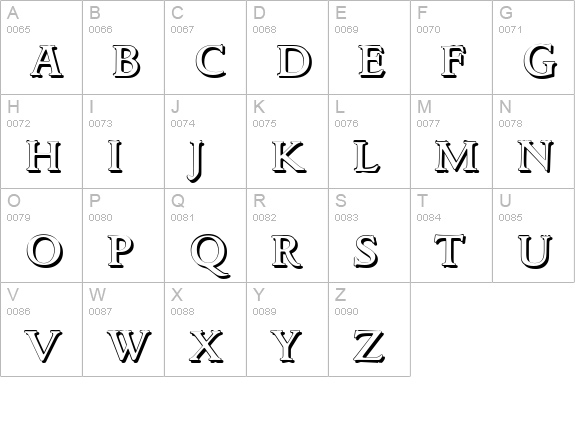 GouditaShadow-Medium-Regular uppercase A-Z preview