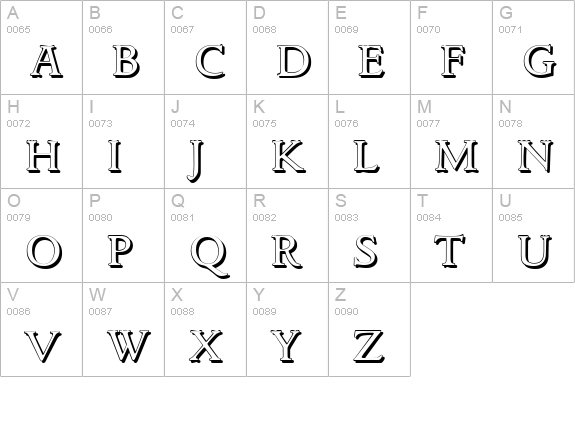 GouditaShadow-Regular uppercase A-Z preview