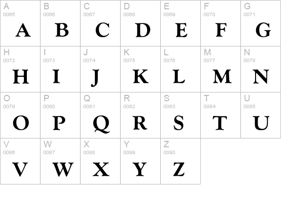 Goudy BQ Extra Bold uppercase A-Z preview