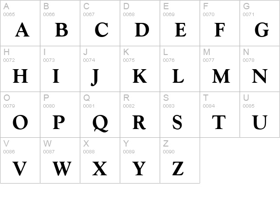 Goudy Extra Bold CG ATT uppercase A-Z preview
